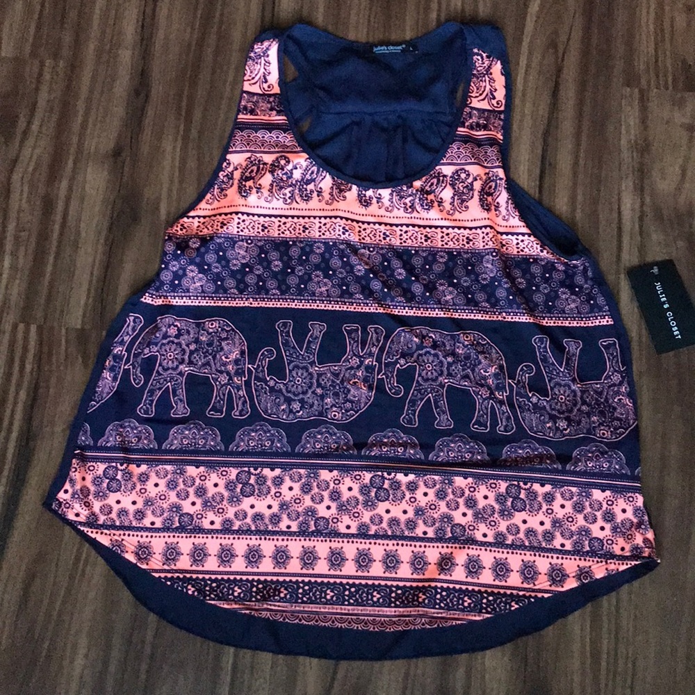 Adorable elephant print tank! NWT!